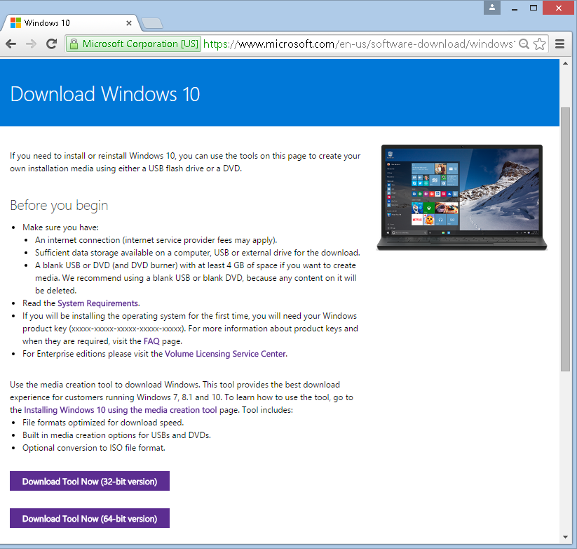 Information Technology: Windows 10: Windows Installation Media Creation ...