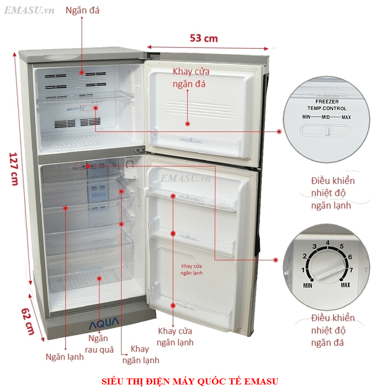 Tủ lạnh 180 lít AQUA AQR-S185BN - Giới thiệu
