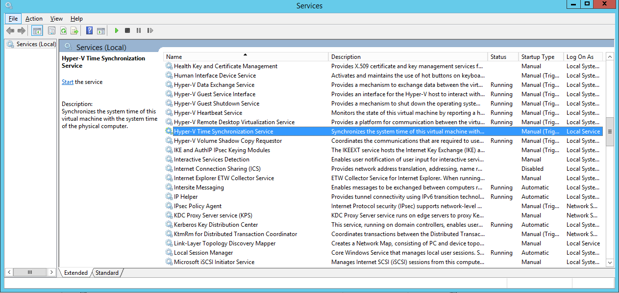 Blog Cabo de Rede Desabilitar VM IC Time Synchronization Provider