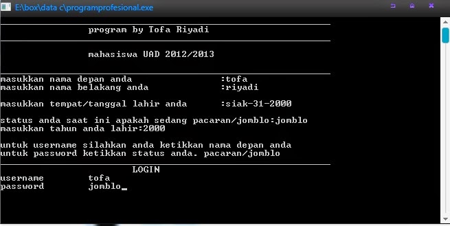 Contoh Program Dalam Bahasa C++