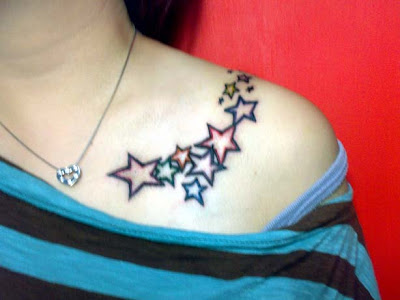 shooting star tattoos on feet girls