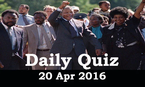 Daily Current Affairs Quiz - 20 Apr 2016