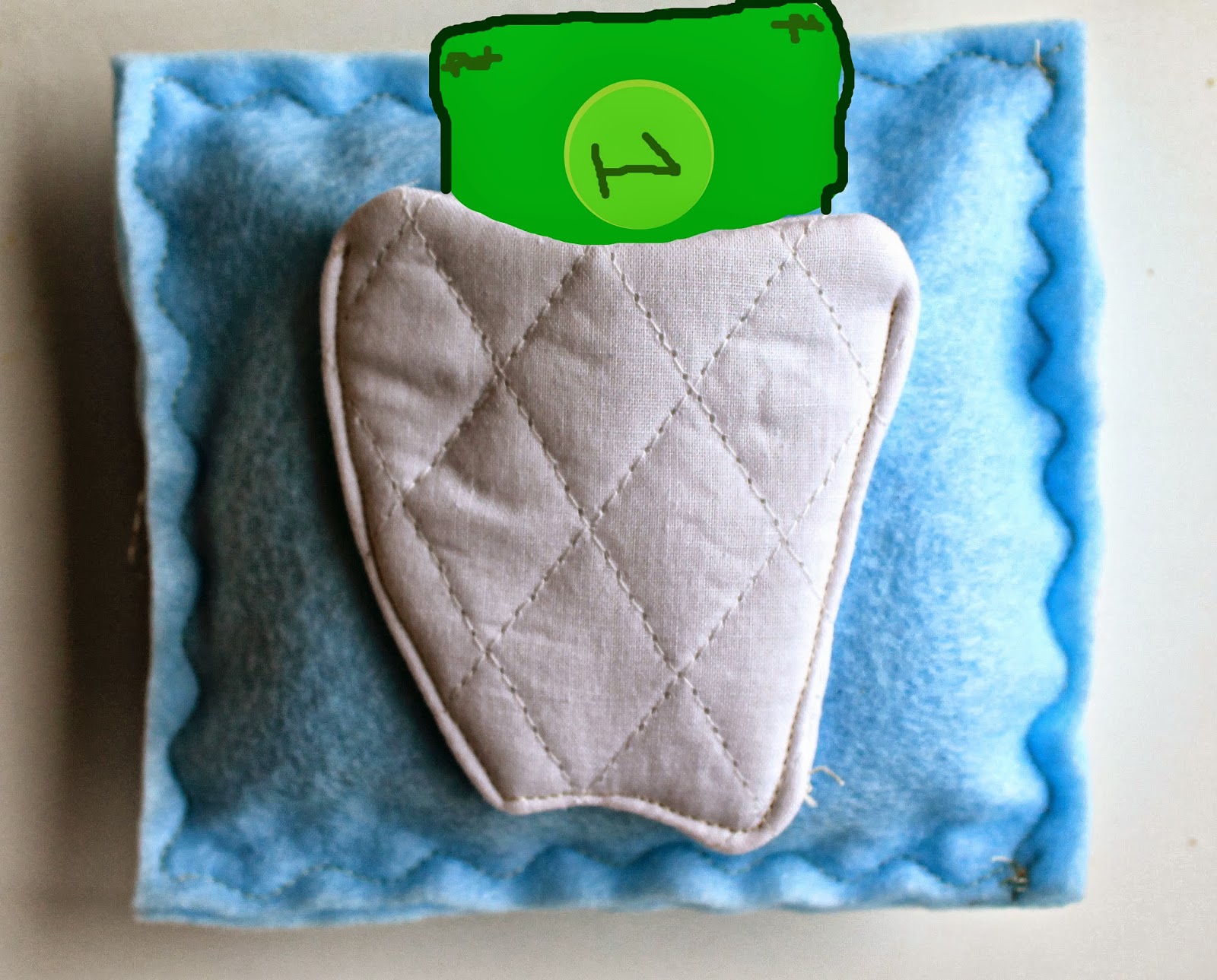 Freshly Completed Easy 5 minute "My First Tooth" Pillow