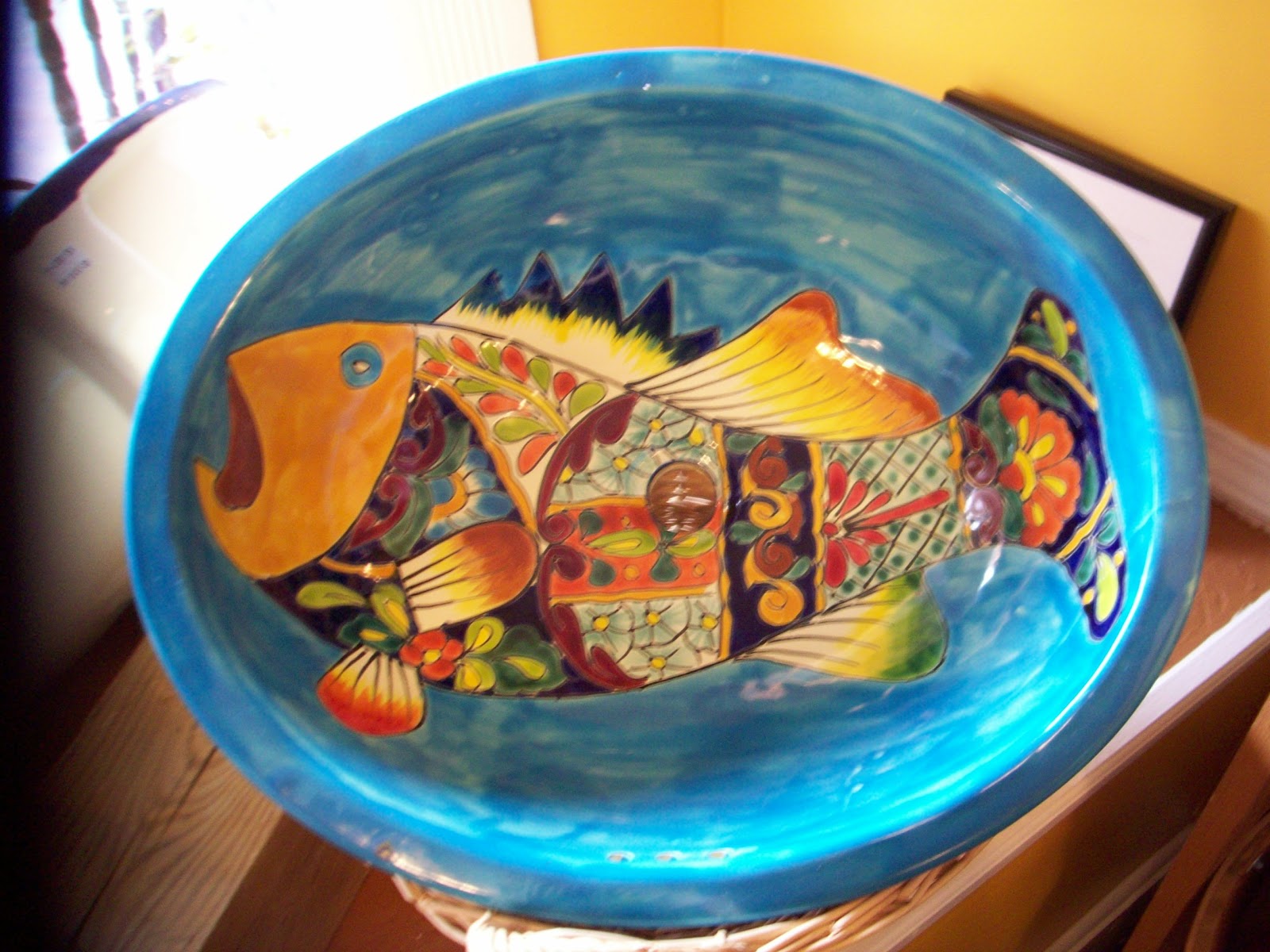 mexican painted kitchen sink