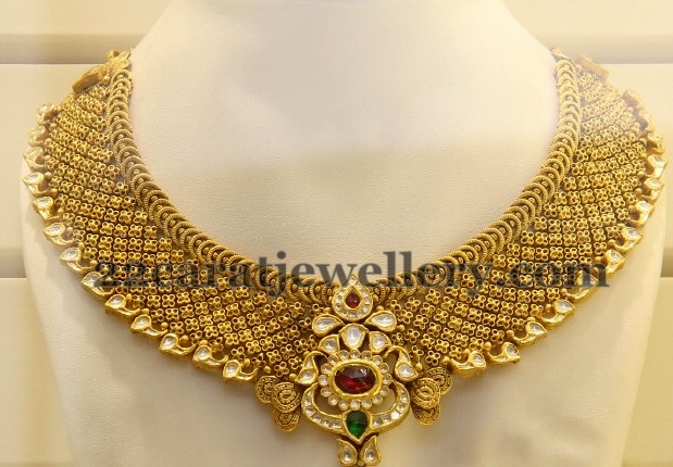 Antique Broad Fancy Choker - Jewellery Designs