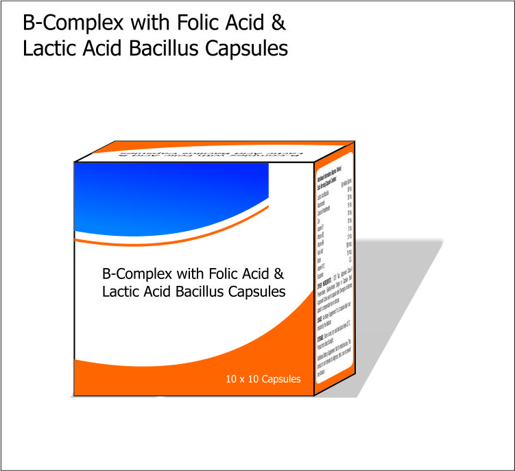 DIVERSITY GRAPHICS & PRINT PACK B Complex with Folic Acid & Lactic Acid Bacillus Capsules Box