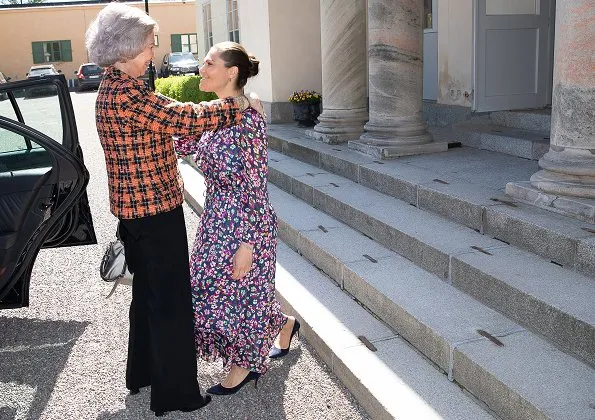 Crown Princess Victoria wore &Other Stories floral print maxi dress. Queen Sofia of Spain and Princess Takamado of Japan