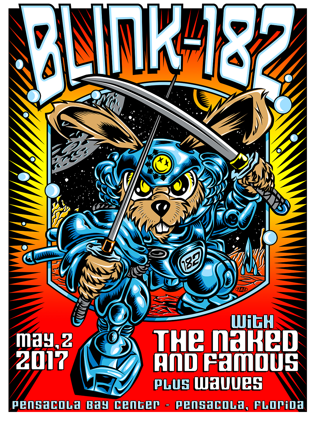 INSIDE THE ROCK POSTER FRAME BLOG: TAZ Blink 182 Pensacola Poster Release