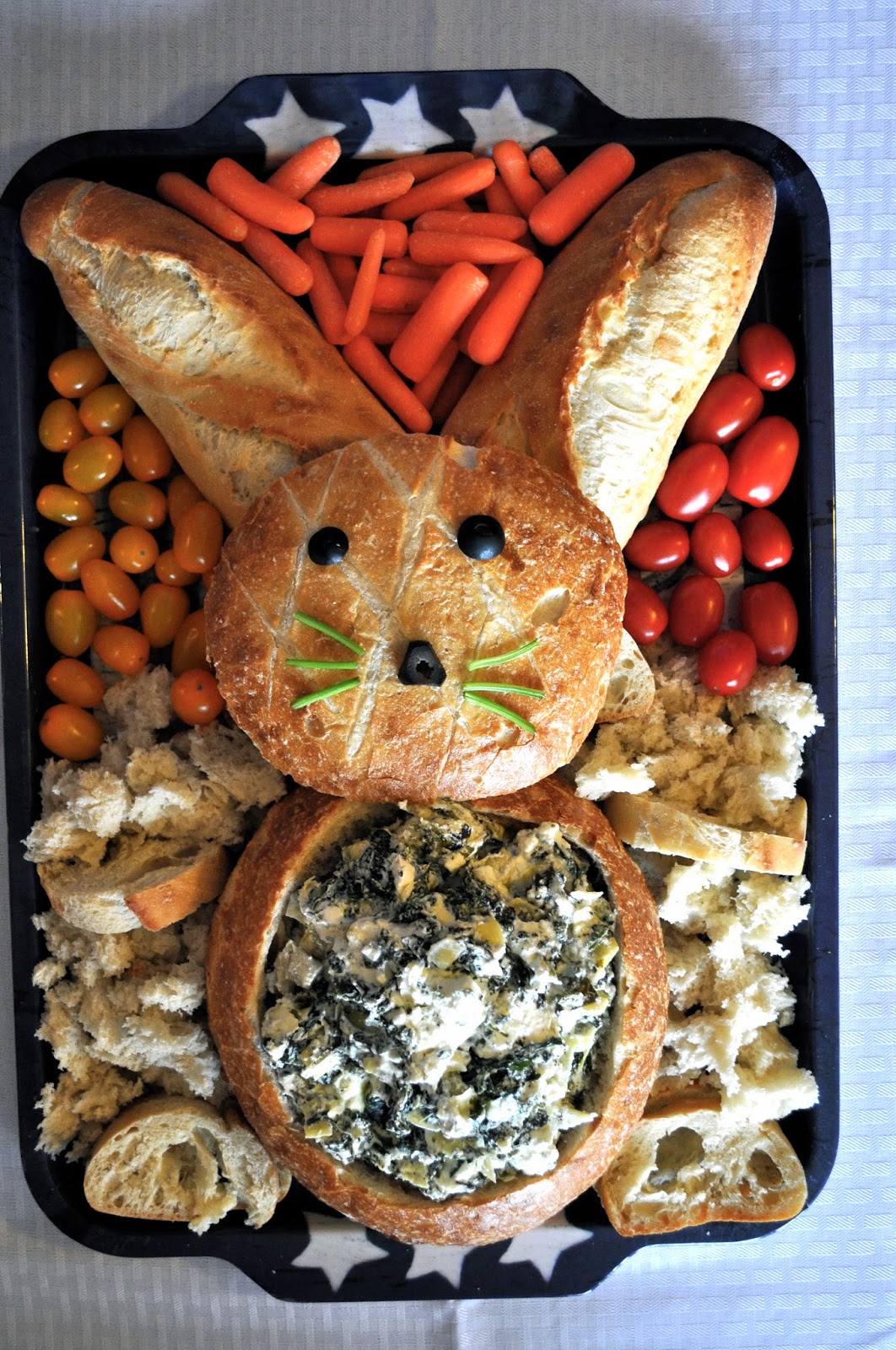 Our Italian Kitchen Easter Bunny Veggie and Dip Platter
