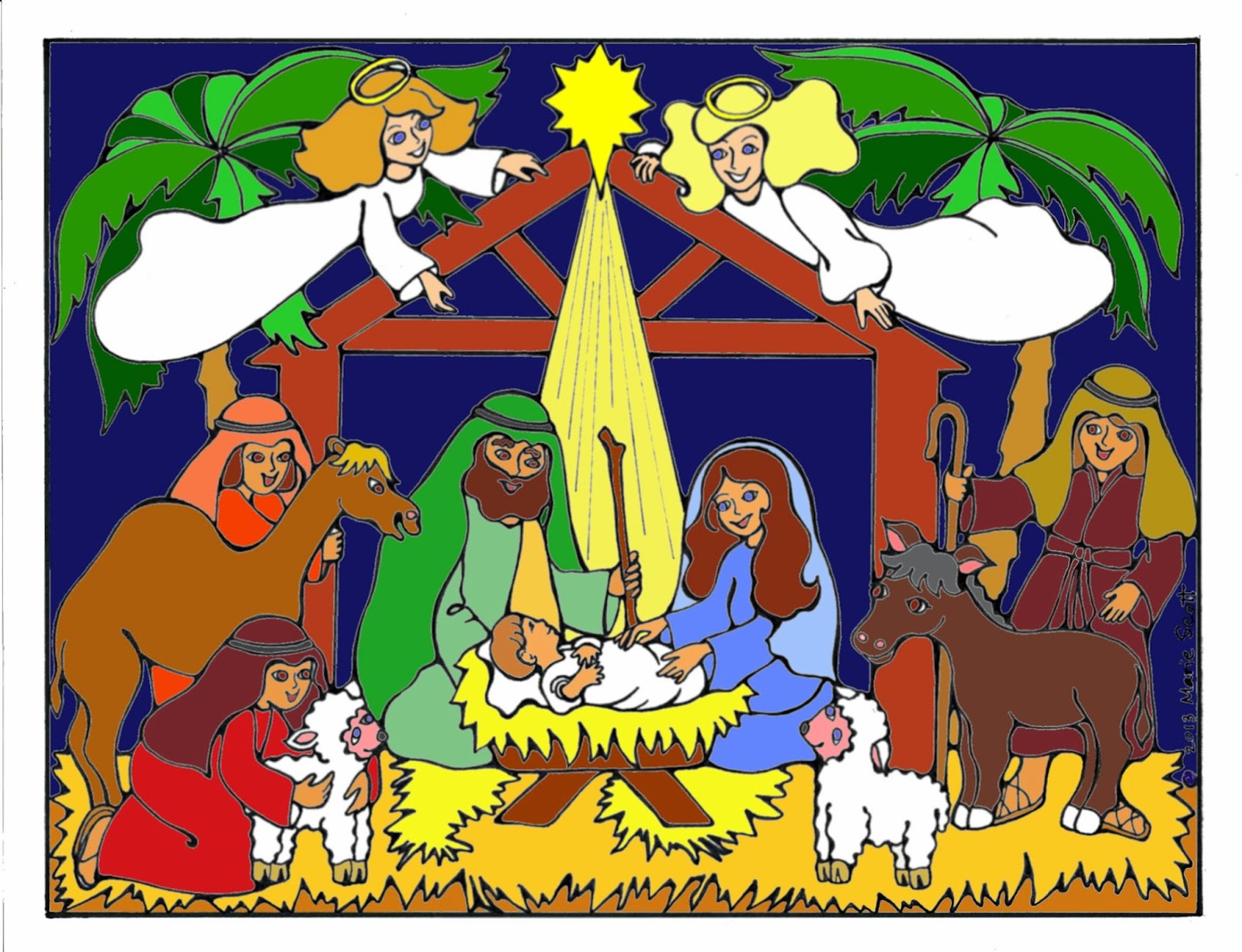 Serendipity Hollow Nativity Coloring Book Page