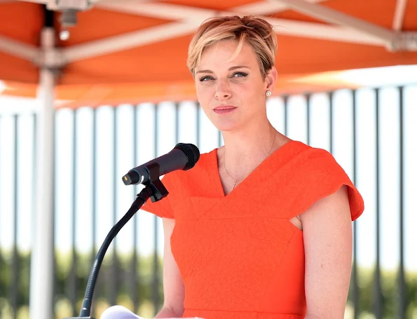 Princess Charlene attends The Princess Charlene of Monaco Foundation-USA Official Launch at the Annenberg Community Beach House in Santa Monica, California