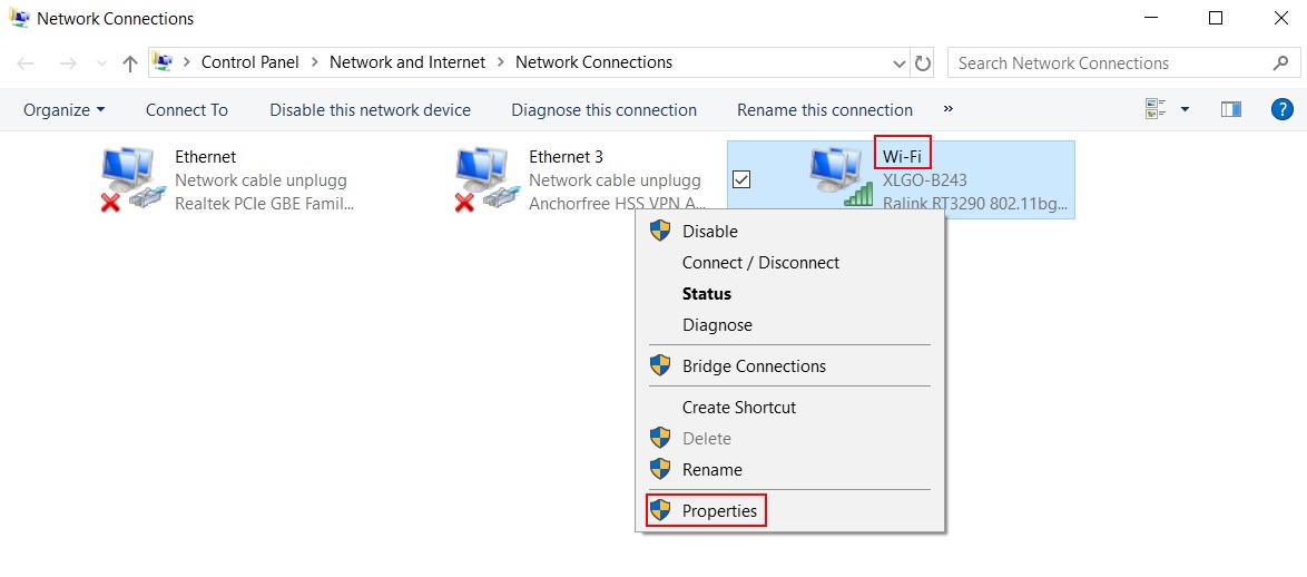 Network Connections Network Connections