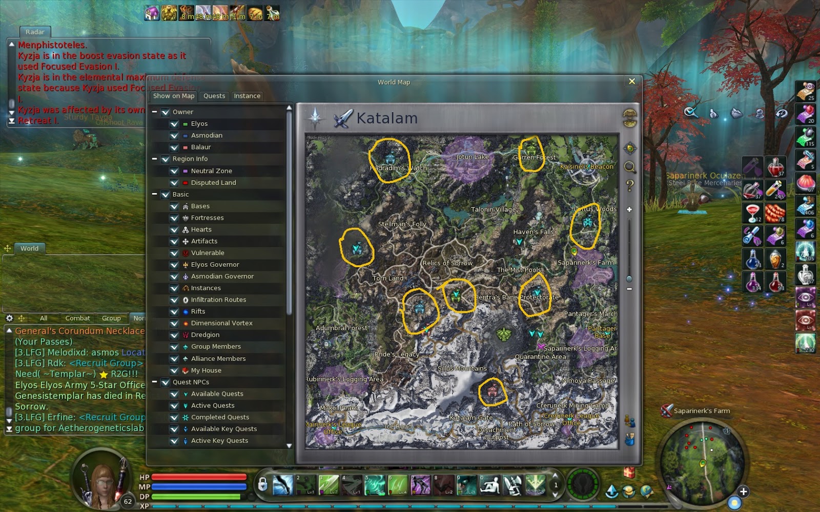 Карта ресурсов айон