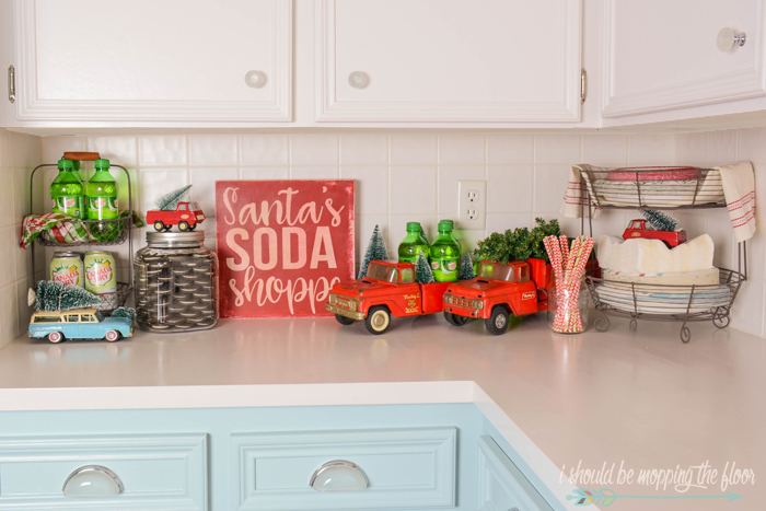 Christmas Home Tour for a 1970s ranch-style home that's been made over in a fun and quirky way!