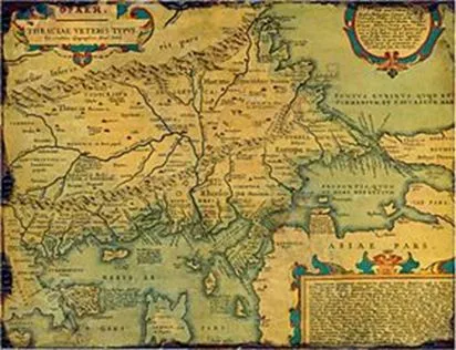 Harta Traciei Antice, după Abraham Ortelius, 1585