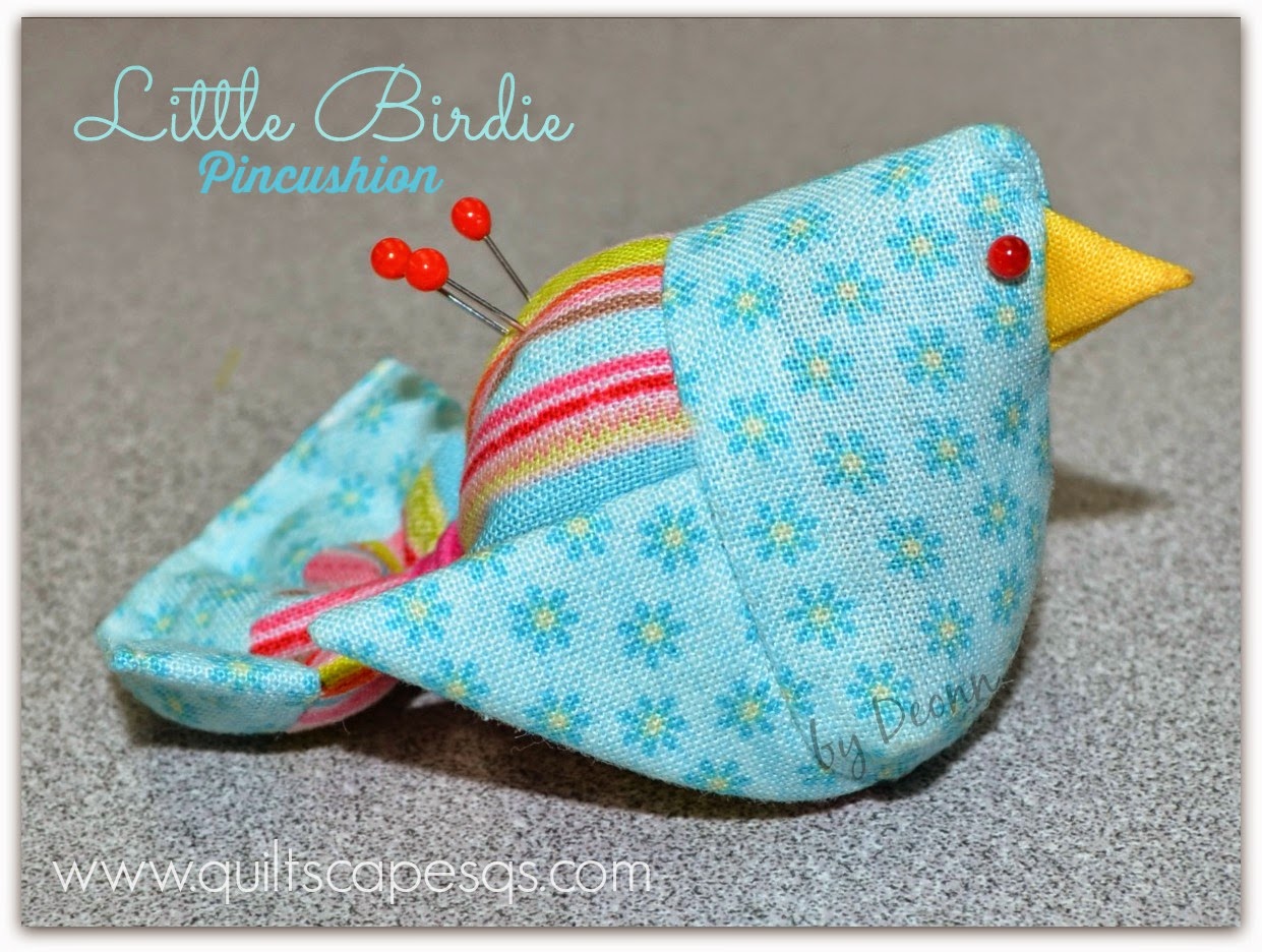 .Quiltscapes. Little Birdie Pincushion Tutorial