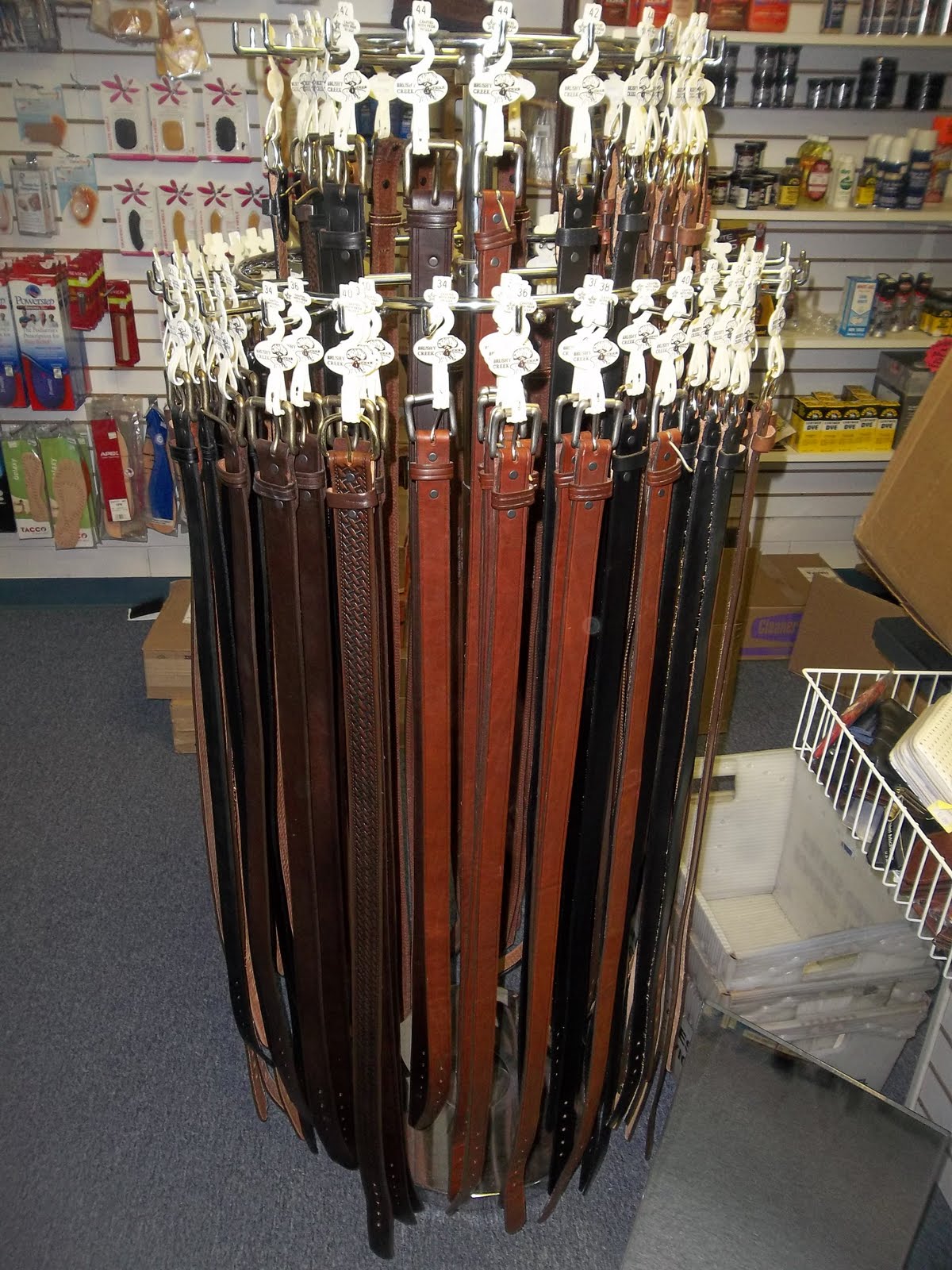 Edgewood Drive Shoe Repair We Carry Brushy Creek Belts, Made in the U.S.A.