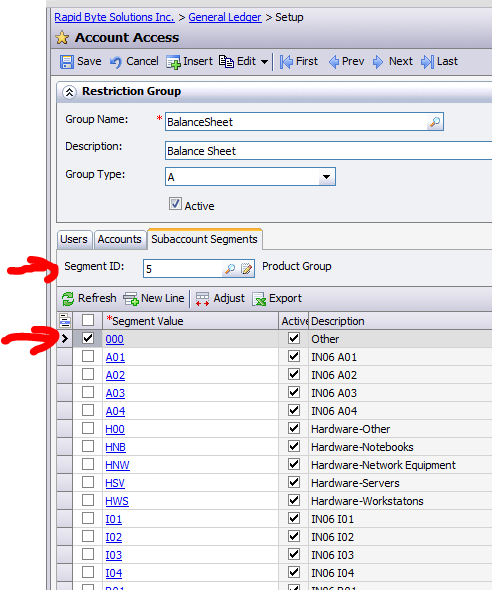 Acumatica Singapore: Account specific Cost Center access.