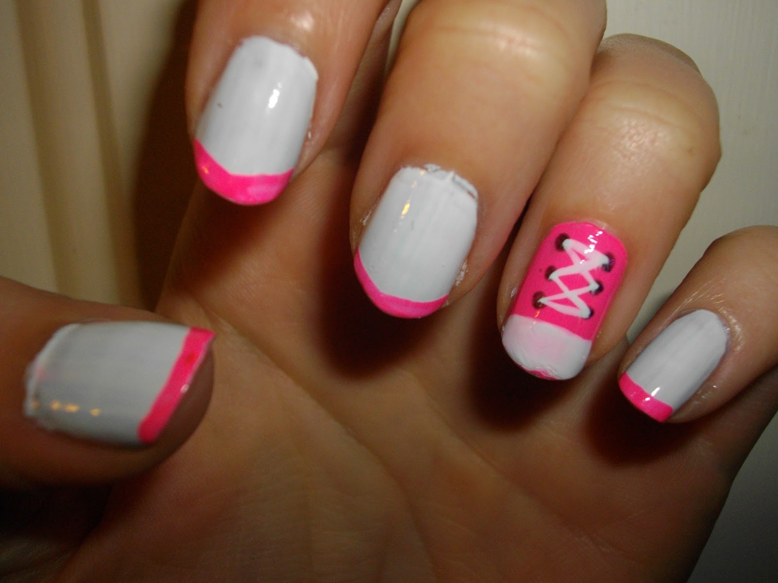 Paigeedd! Pink Converse Sneaker Nail Art