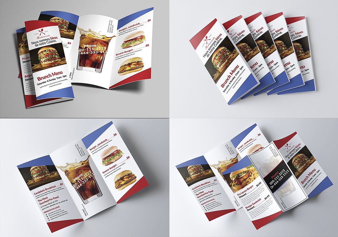 Design of open PSD brochures ready for modification