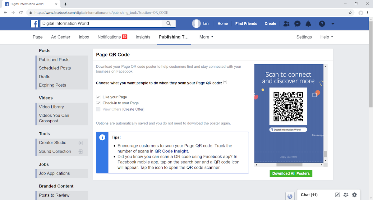 Facebook Introduces New QR Code Feature for Business Pages/Admins