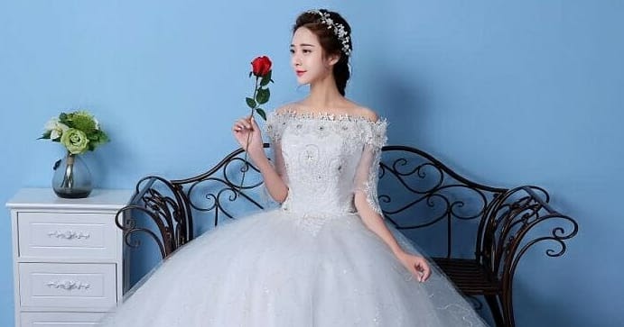 gaun pengantin murah second ball gown