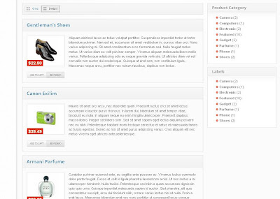 blogger store template detail view