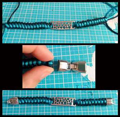 Terminación-pulsera-bicolor-macramé-Ideadoamano