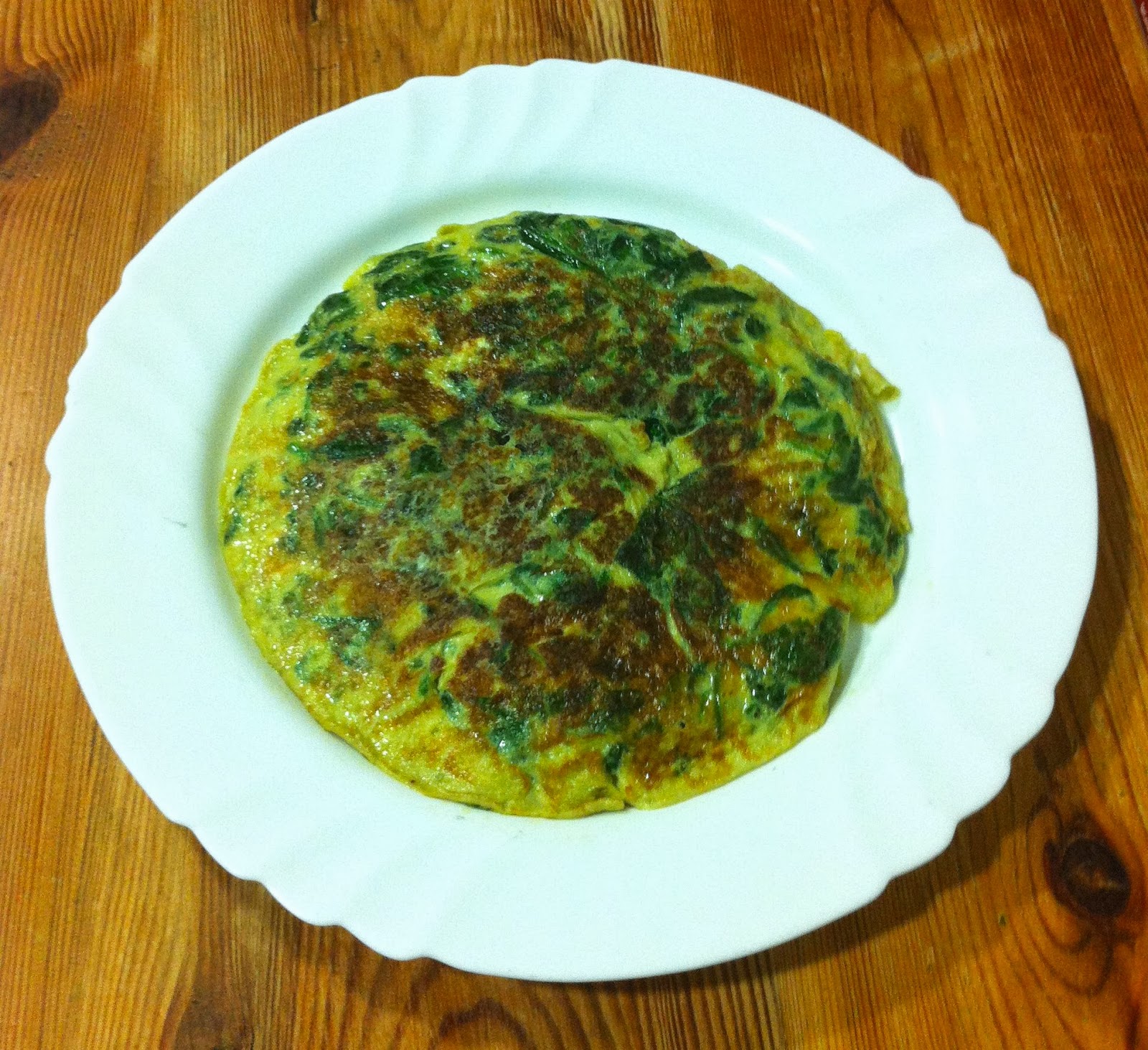 Tortilla de espinacas Bicheando en la cocina