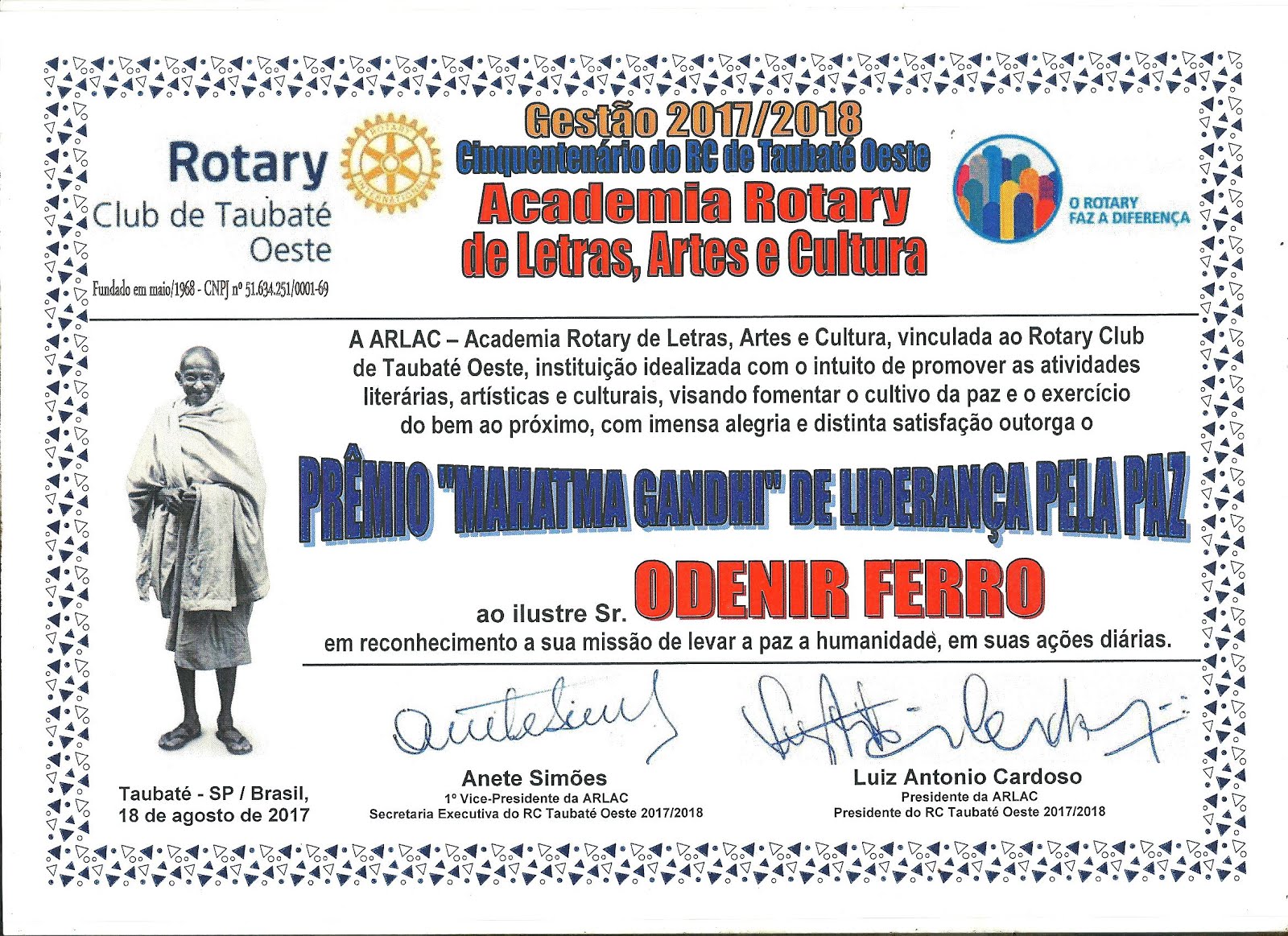 Rotary Club de Taubaté Oeste Academia de Letras, Artes e Cultura