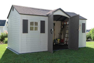 Lifetime 6446 15x8 Foot Outdoor Storage Shed with Shutters, Windows & Skylights, picture, image, review features & specifications