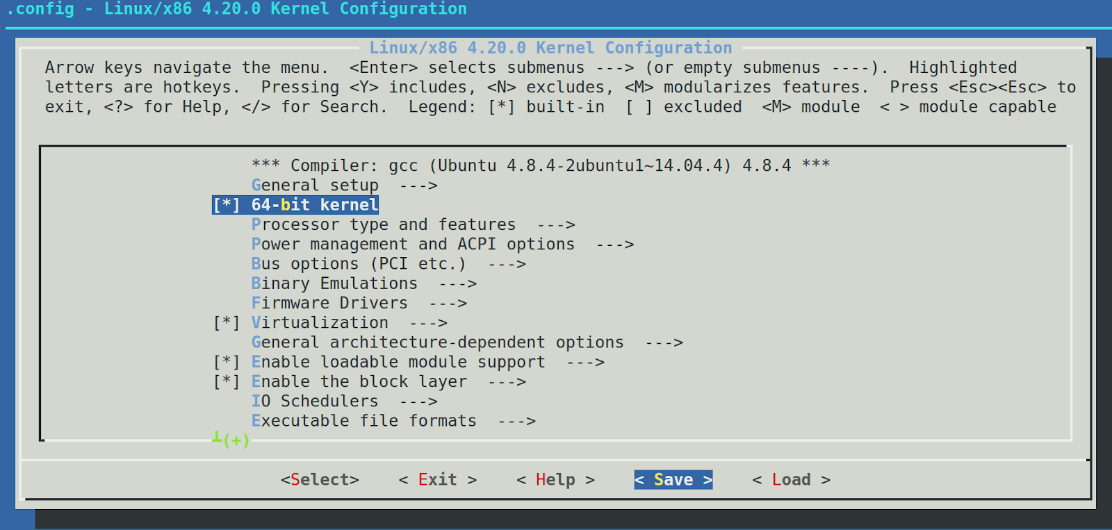 kernel help make menuconfig oldconfig