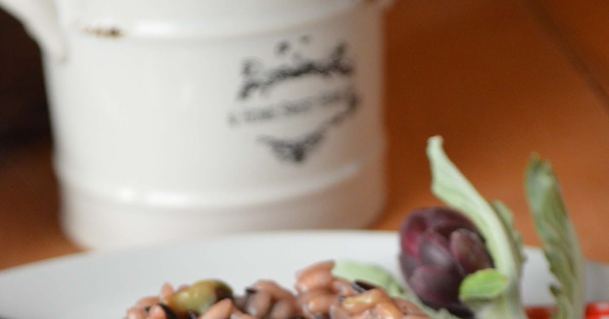 Il mestolo birichino RISOTTO BIANCO E NERO CARCIOFI E PISELLI