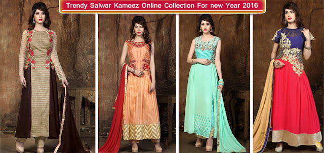 Tendy salwar kameez online collection for New Year 2016 with discount offer at pavitraa.in