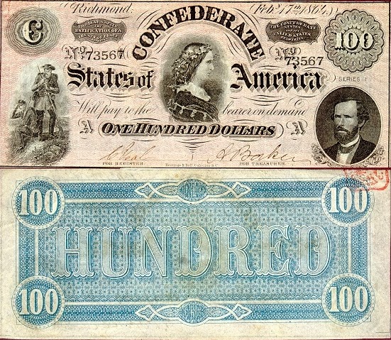 100 долларов КША, 1863 год