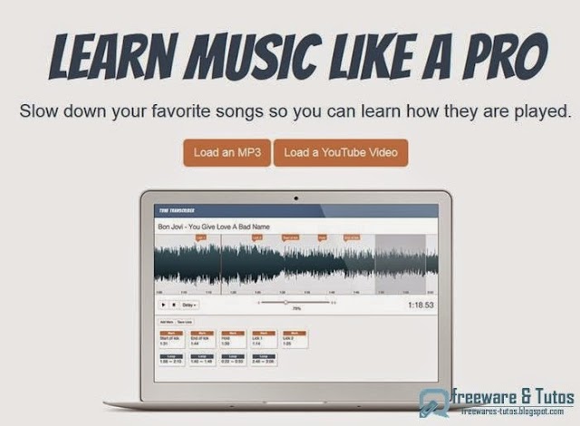 TuneTranscriber : un outil en ligne pour changer le tempo d'une musique (sans changer sa hauteur)