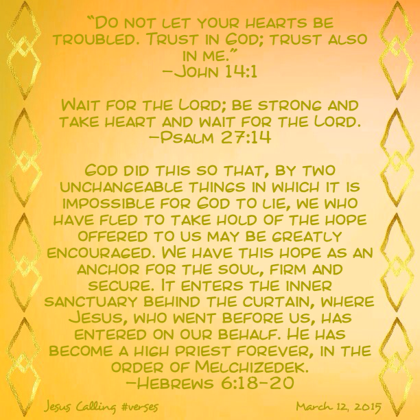 Bakers' Blessings Jesus Calling prayer March 12