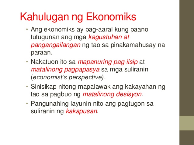 kahulugan ng ekonomiks - philippin news collections
