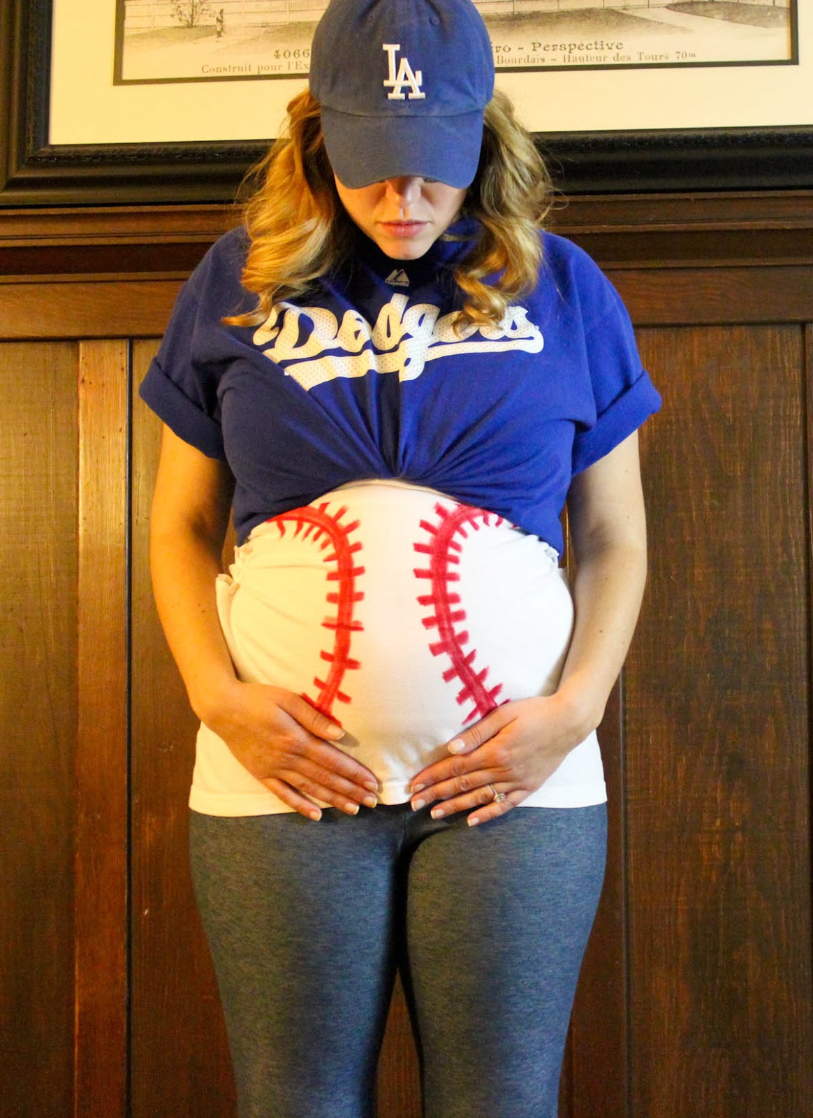 From Dahlias to Doxies DIY Pregnant Baseball and Umpire Costumes