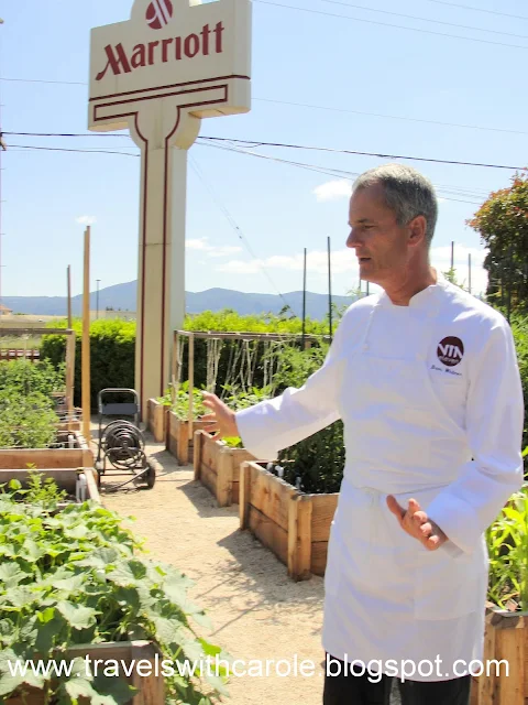 Chef Brian Whitmer in the garden at Napa Valley Marriott Hotel & Spa in Napa, California