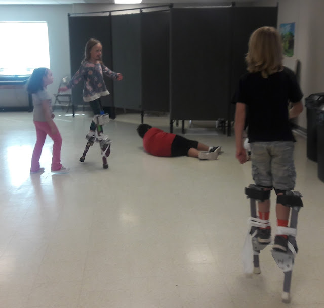 TISA Second Grade Dragons Our First Stilt Walking Class!