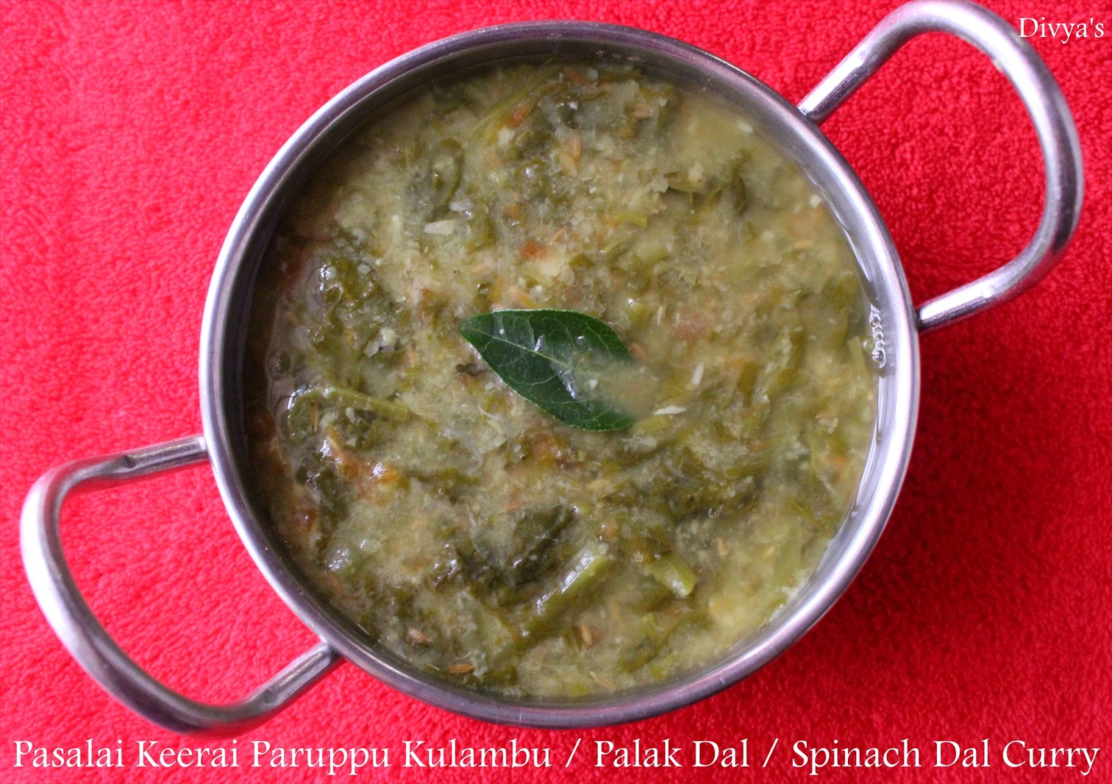 Pasalai Keerai Paruppu Kulambu / Palak Dal / Spinach Dal Curry You
