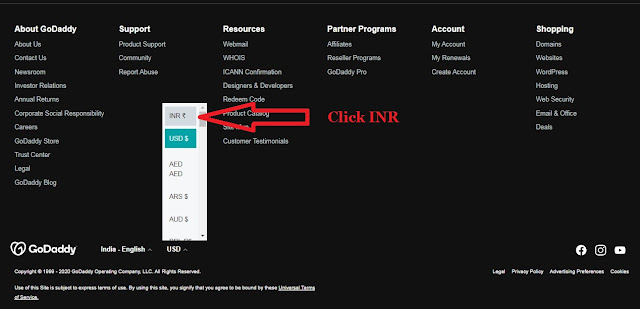 Godaddy Account not Showing Net Banking, Debit Cards, Wallets and UPI Payment options for India
