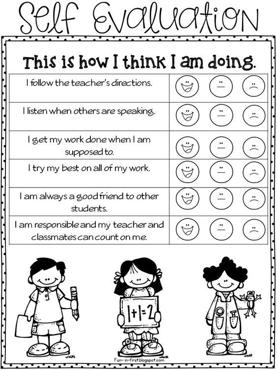 Teaching and Learning English! Self Evaluation for kids!