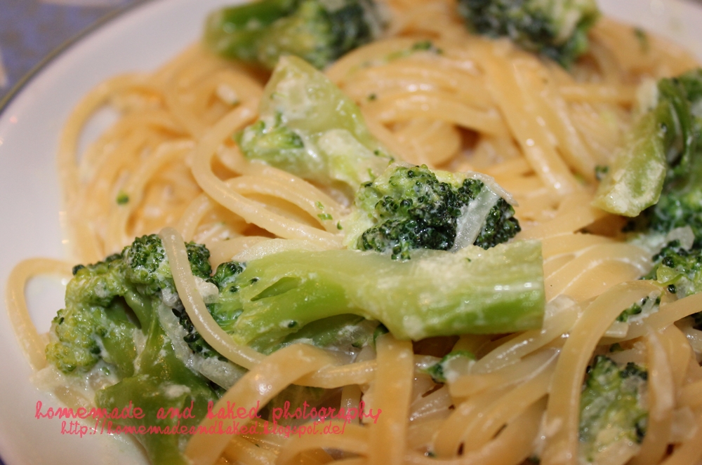 Spaghetti mit Brokkoli-Sahne-Soße | homemade and baked Food-Blog