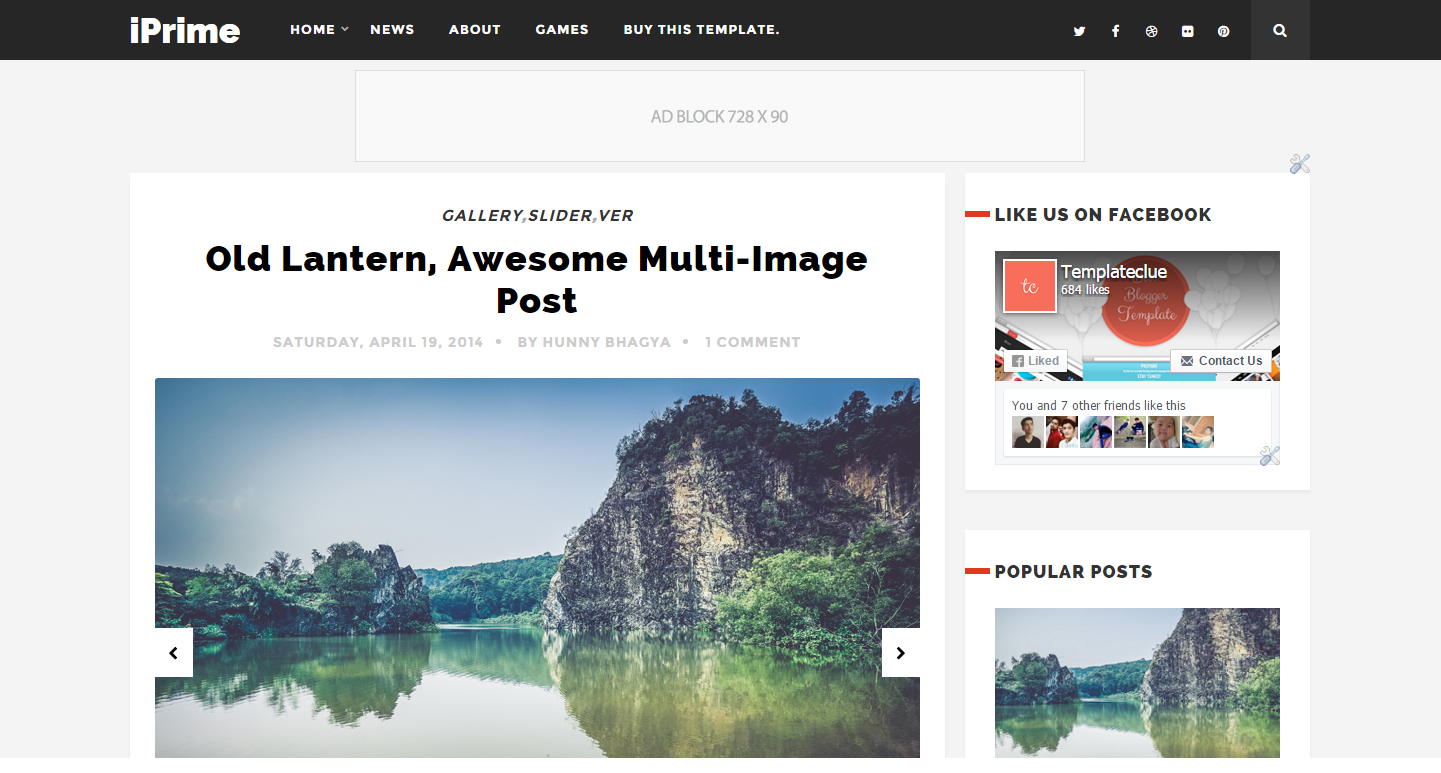 iPrime Responsive Blogger Template