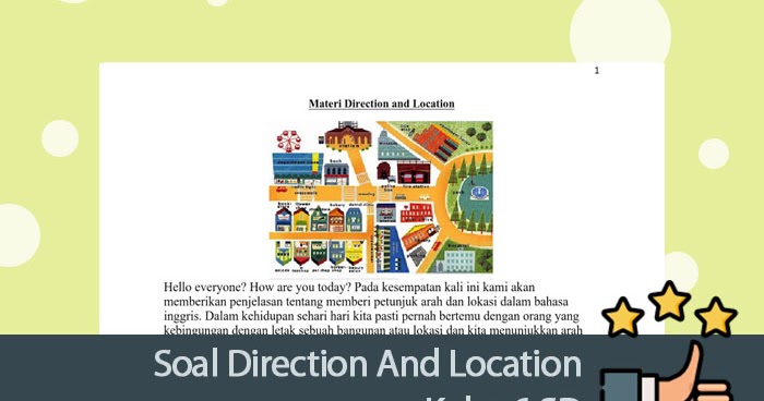 Soal Direction And Location Kelas 6 Sd Ta 2019 2020 Soal Bahasa Inggris
