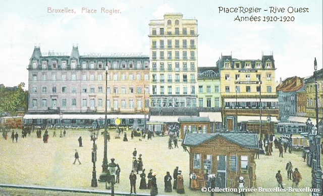 Place Rogier - Rive Ouest - Années 1910-1920 - Hôtel des Boulevards - Hôtel Cosmopolite - Hôtel Royal Nord - Bruxelles-Bruxellons