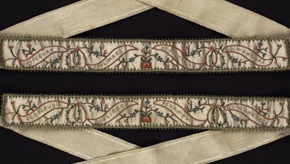 MFA 18th century silk garters