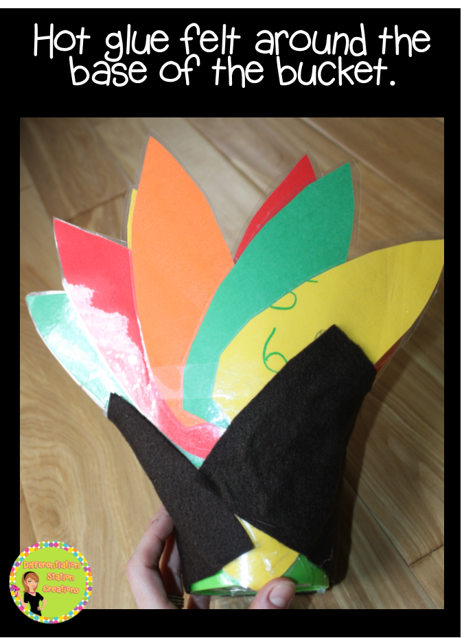 Differentiation Station Creations DIY Turkey From A Plastic Bucket
